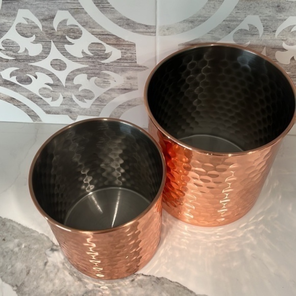 NEW Uncommon‎ James Set of 2 copper Canisters. •••sold out••• on website - Picture 2 of 4